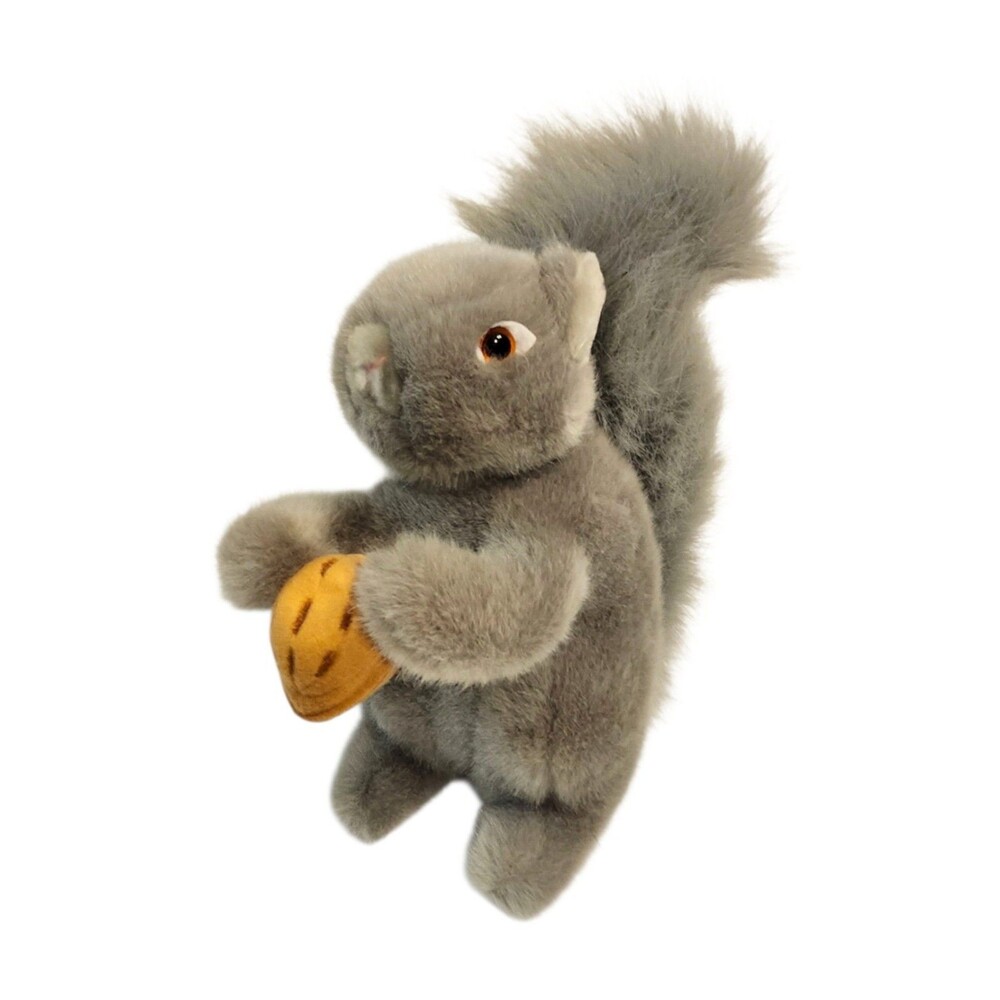 Realistic Squirrel Plush Vintage 1992 Gray w/ Walnut 12" Stuffed Animal Toy A&A